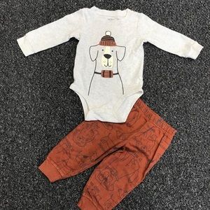 Dog Bodysuit and Pants Set